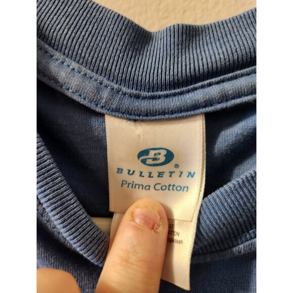 Quebec Nordiques NHL T-Shirt Bulletin Prima Cotton Small Blue Pre-Owned - Picture 3 of 9